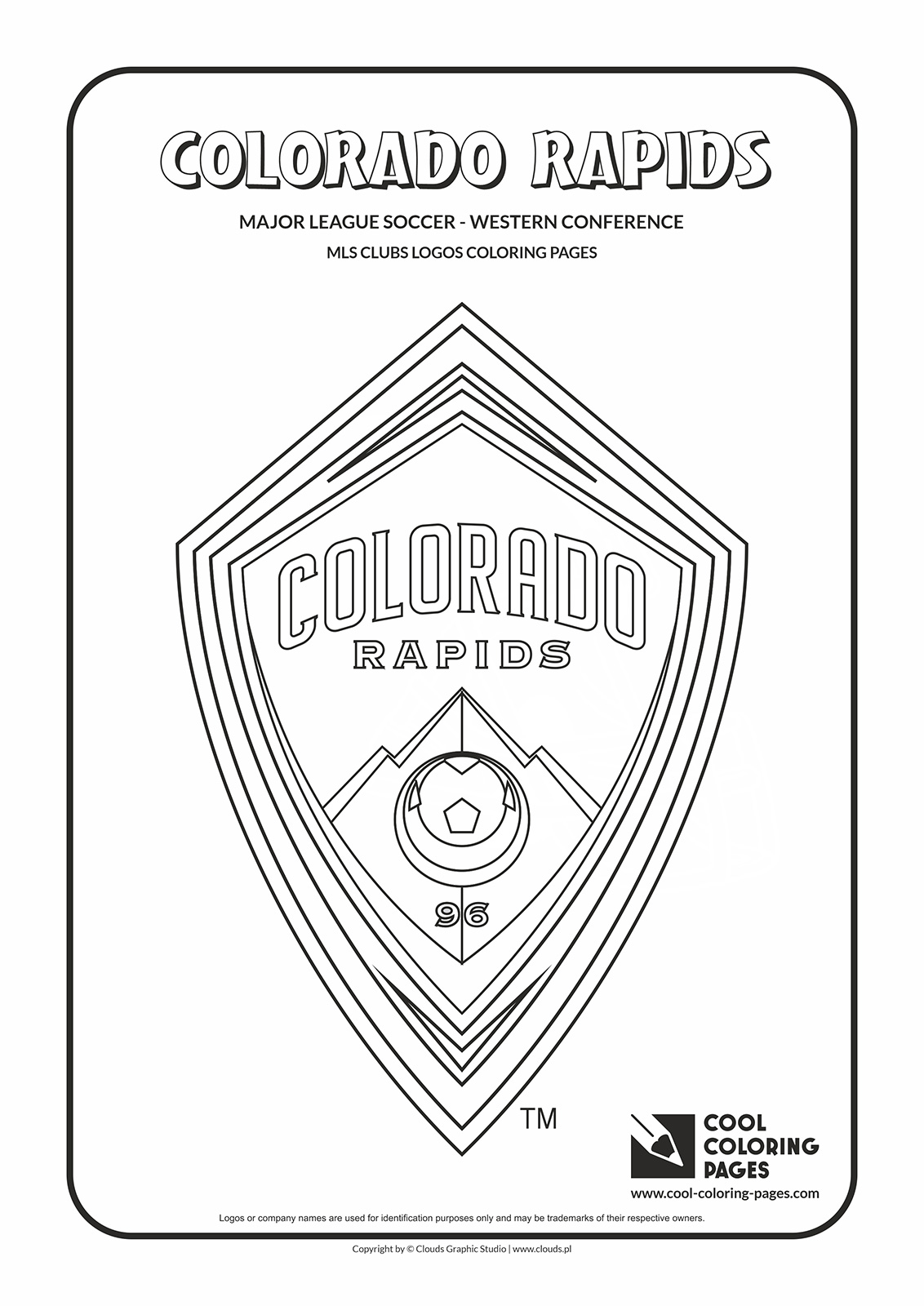 Coloring page with Colorado Rapids logo